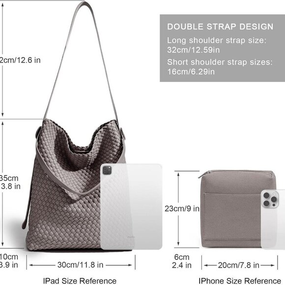 Versatile Large Women’s Tote & Clutch Set - Sustainable Vegan Leather Design - Picture 2 of 5